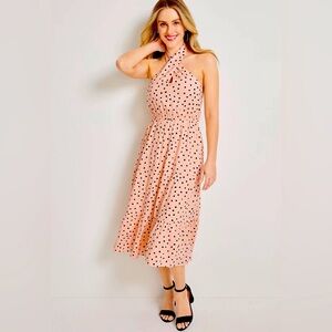 Polka Dot Halter Neck Midi Dress | NWT!